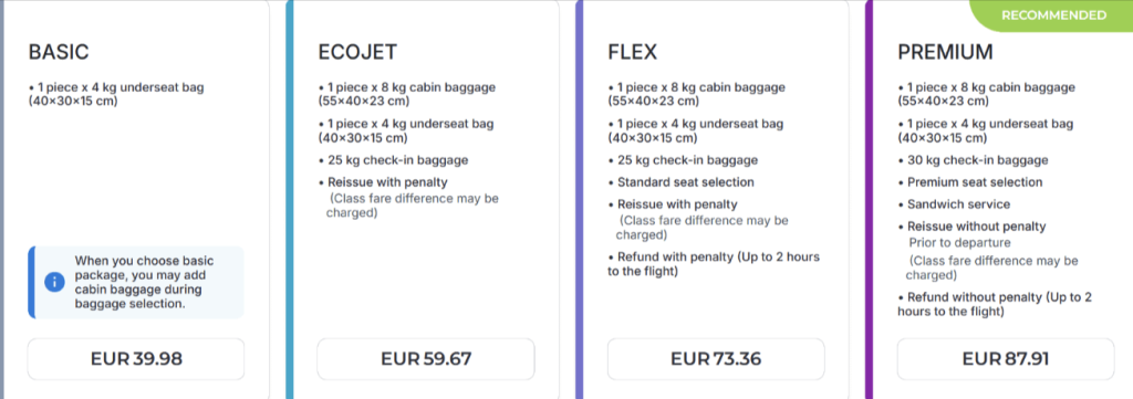 AJet und neue Handgepäckregeln