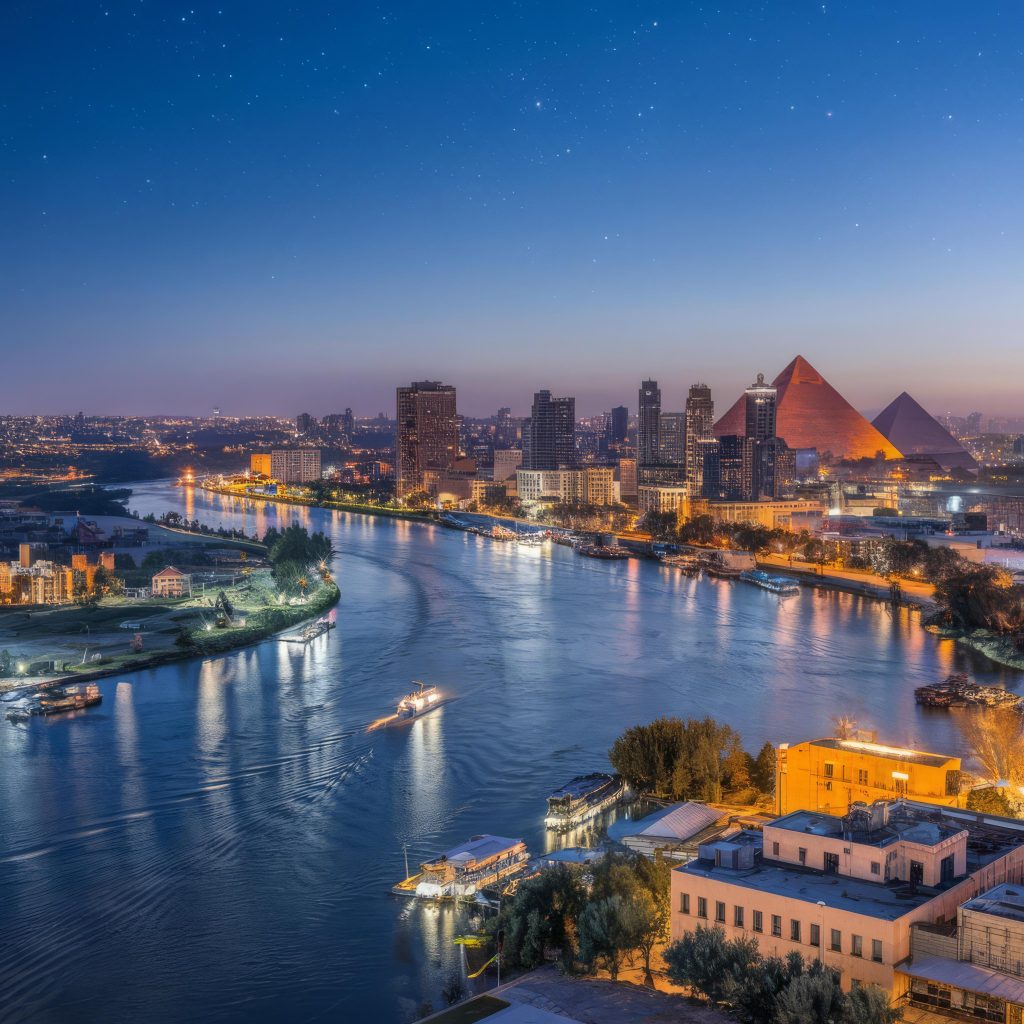 Skyline von Kairo am Nil