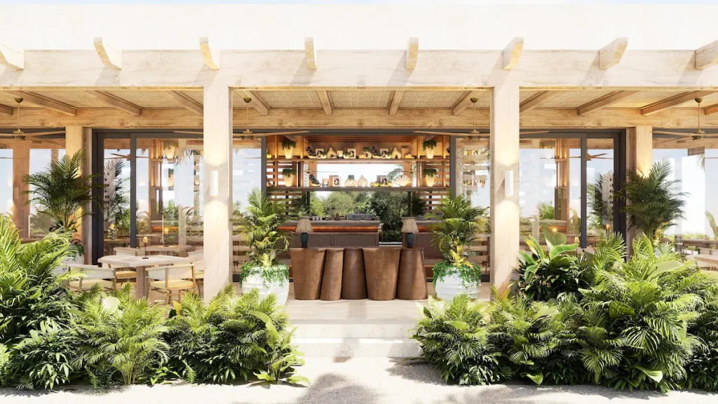 Alila Mayakoba Restaurant mit offenem Design und tropischer Architektur an der Riviera Maya