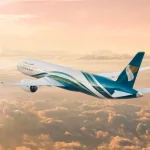 Oman Air Boeing 787 im Flug auf der Route Frankfurt Manila Business Class