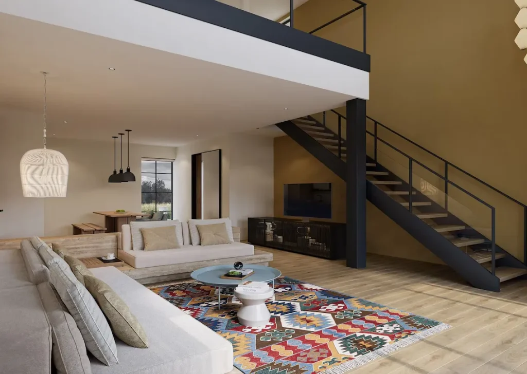 Loft Adult Priene im Akra Didim Resort & SPA mit moderner Galerieebene, Wohnbereich und stilvollem Interieur in Didim