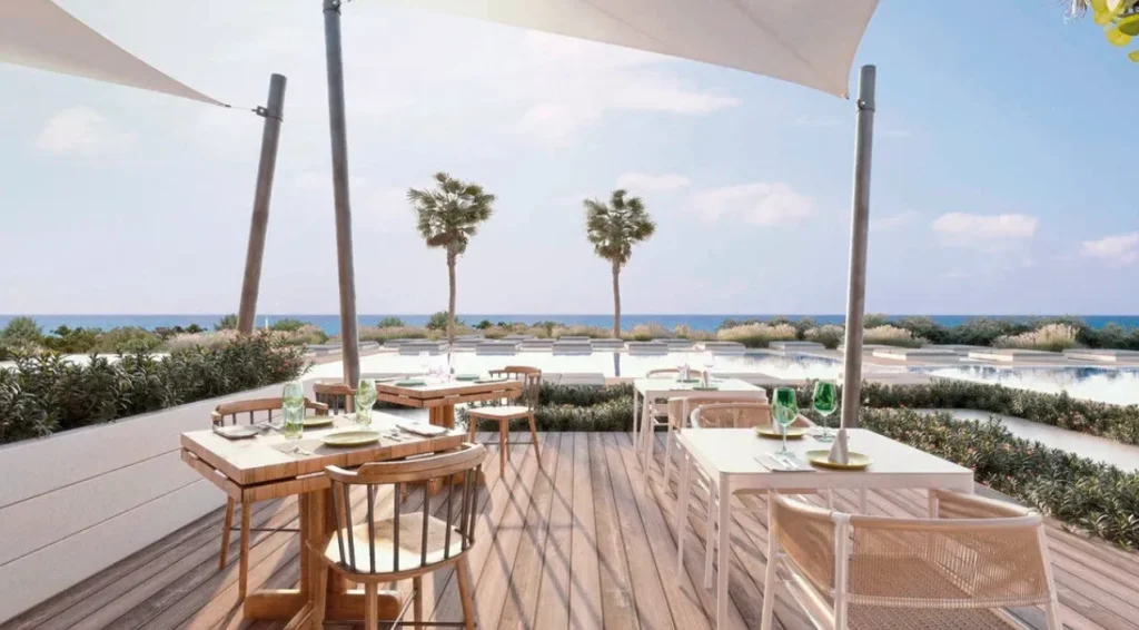 Restaurantterrasse im Amàre Beach Hotel Sancti Petri mit Meerblick auf den Atlantik