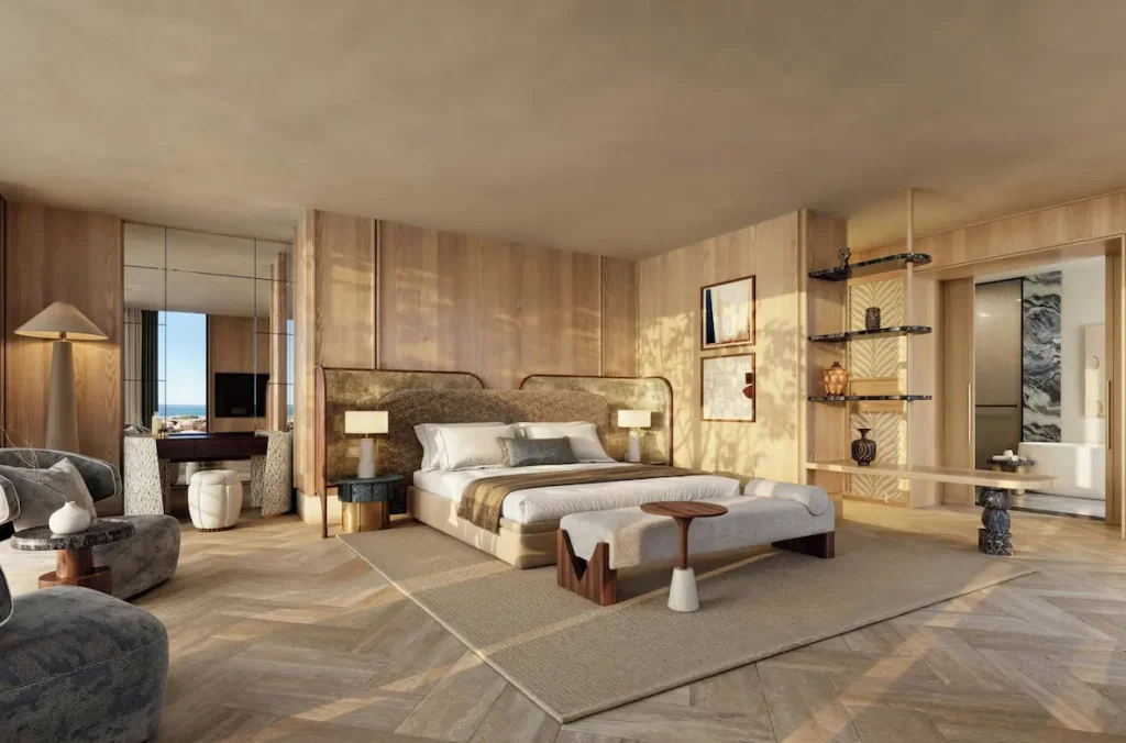 Schlafzimmer der Presidential Suite im Amoh, a Luxury Collection Resort, Rhodes