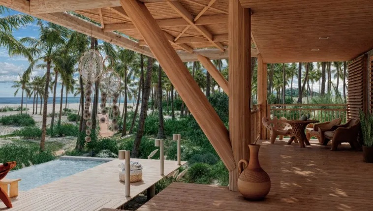 Aventora Resort Baía Formosa – Terrasse mit privatem Pool und Blick auf die Atlantikküste