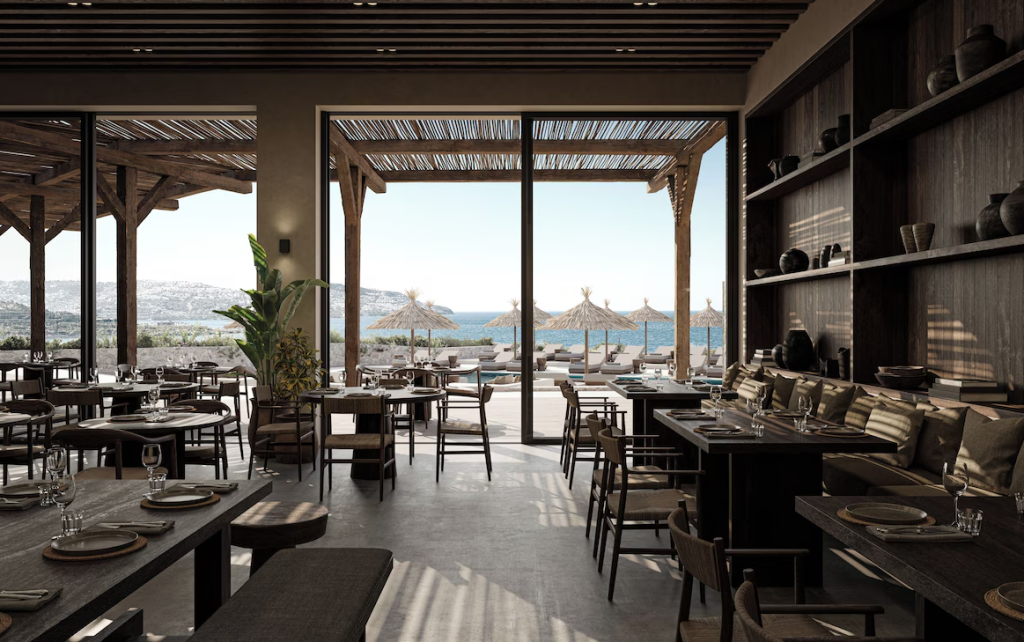 OKU Bodrum Restaurant mit Meerblick und Außenterrasse am Privatstrand